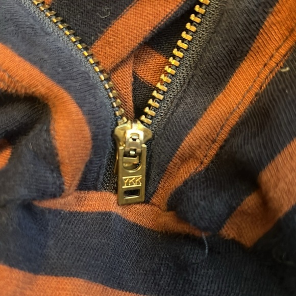 J. Crew Striped Shirt W/Shoulder YKK Zippers, 100% Cotton, Sz. XS. - Picture 8 of 10